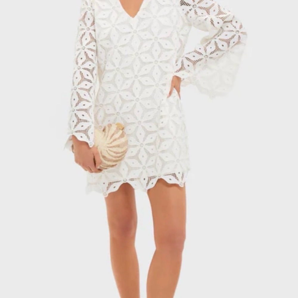 TUCKERNUCK $248 White Floral Lace Camilla Dress, Size M - Picture 4 of 15